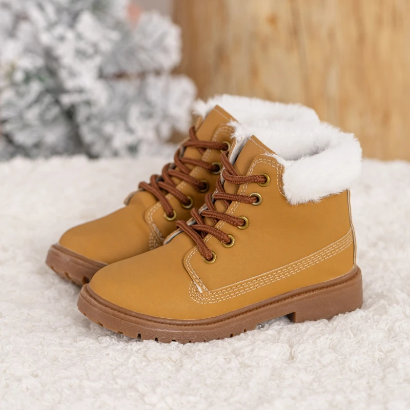 Warm Cotton Ankle Boots for Kids Winter School