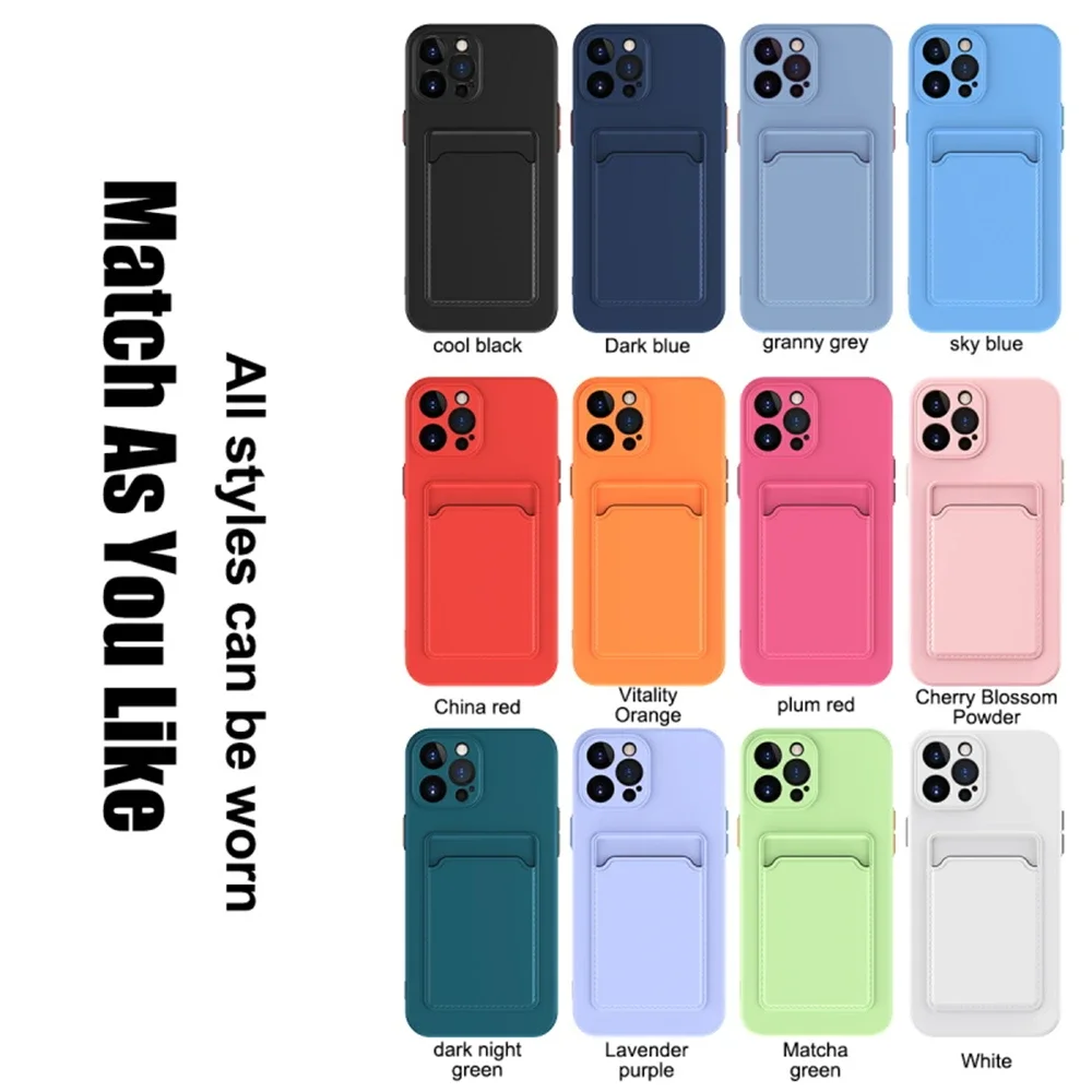 Candy Color Silicone Wallet Card Holder Phone Case - Soft and Stylish Cover