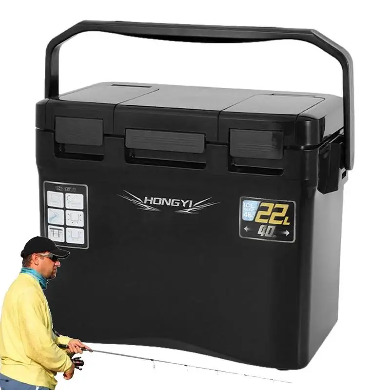 22L Fishing Cooler Box Fishing Live Bait Cooler Tackle Box Fish