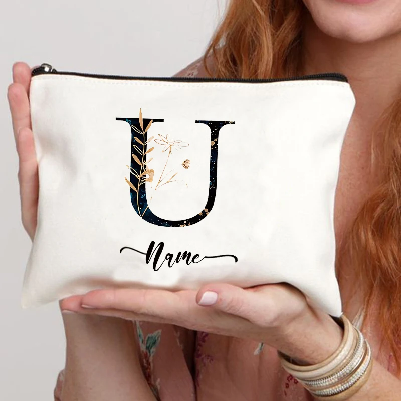 Custom Name Minimalist Makeup Bag - Personalized Gift