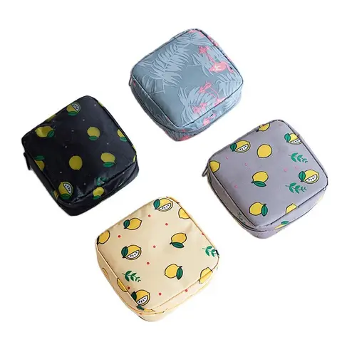 Girls Sanitary Pad Pouch Napkin Towel Storage Bag Credit Card Holder Coin Purse Headphone Cosmetics Organizer Case