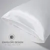 2pcs/lot Solid Silky Satin Skin Care Pillowcases Hair Anti Pillow Case Queen Size Envelope Pillow Covers for Home Hotel Travel 4