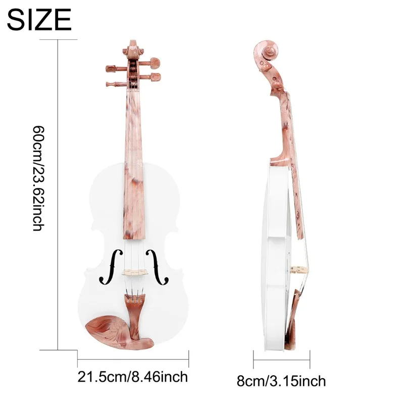 Novice Violin White Oak Violin Adult and Child Popular Practice Full Set of Violins Musical Instruments