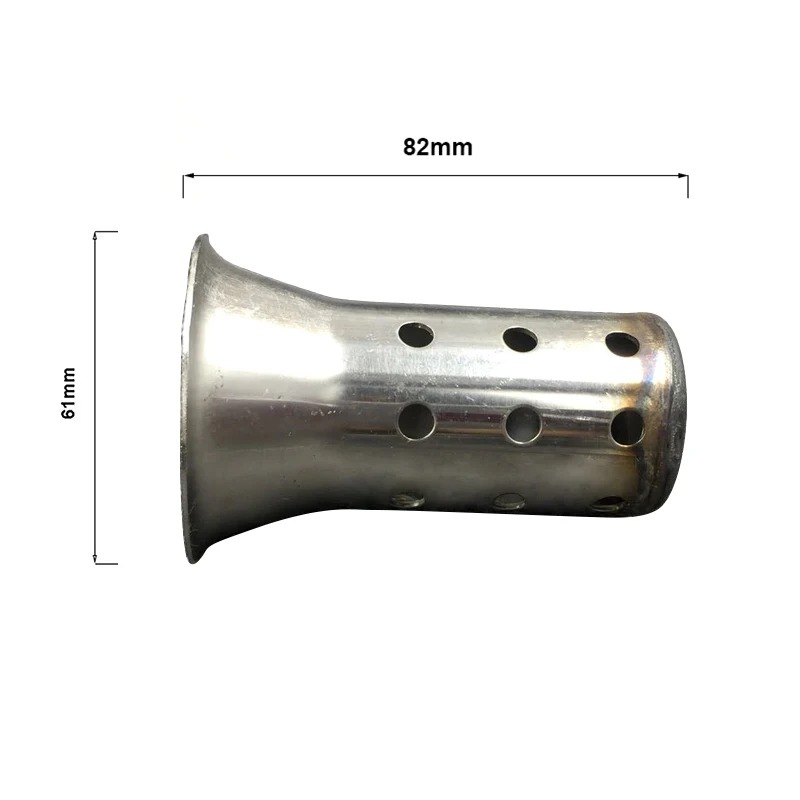 Universal 60mm Motorcycle Exhaust Can Muffler Insert Baffle DB Killer Silencer - Silver Tone