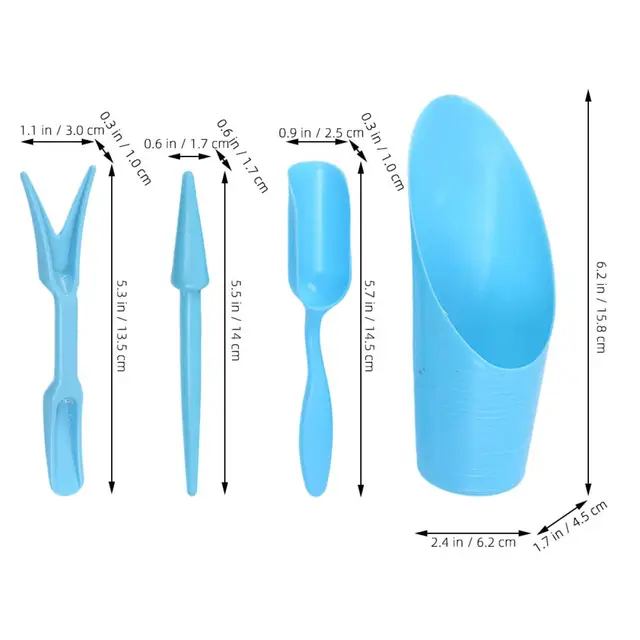 4pcs/set, Plastic Durable Bucket shovel Potted Cultivation cylinder MeatPlant soil shovel Garden Tools Mini Garden Planting Tool 3