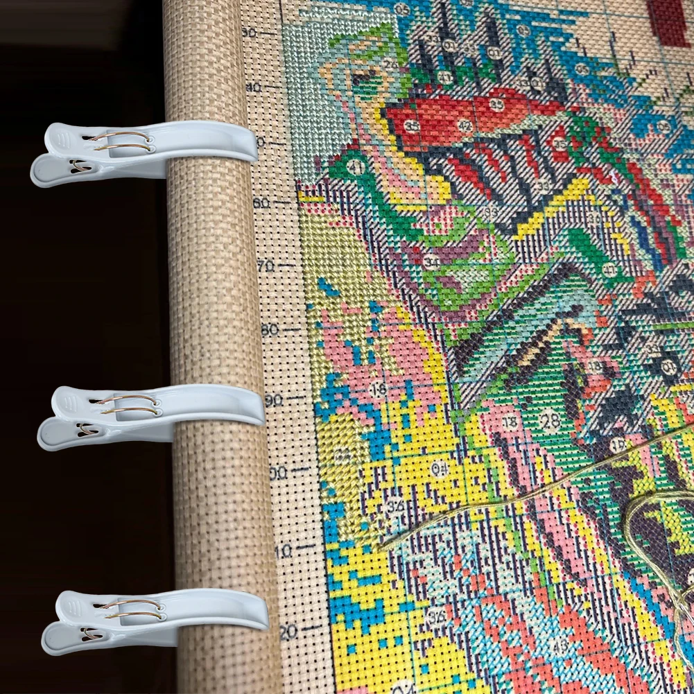 2pcs Windproof Fixing Clip Embroidery Handmade Plastic Non Slip Clamp Accessory