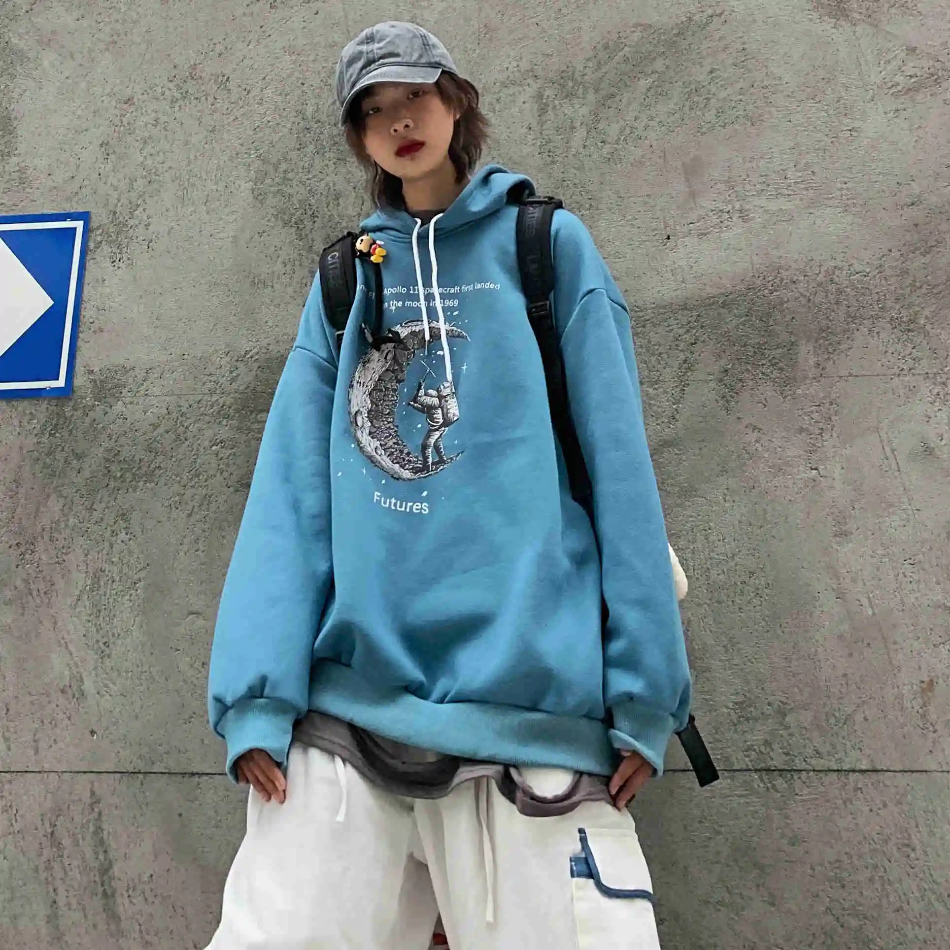 Streetwear Harajuku Hoodie Y2K Tops Girls Retro Gothic Oversized Hood Punk Anime Print Clothes Hip-Hop High Street Sweatshirts