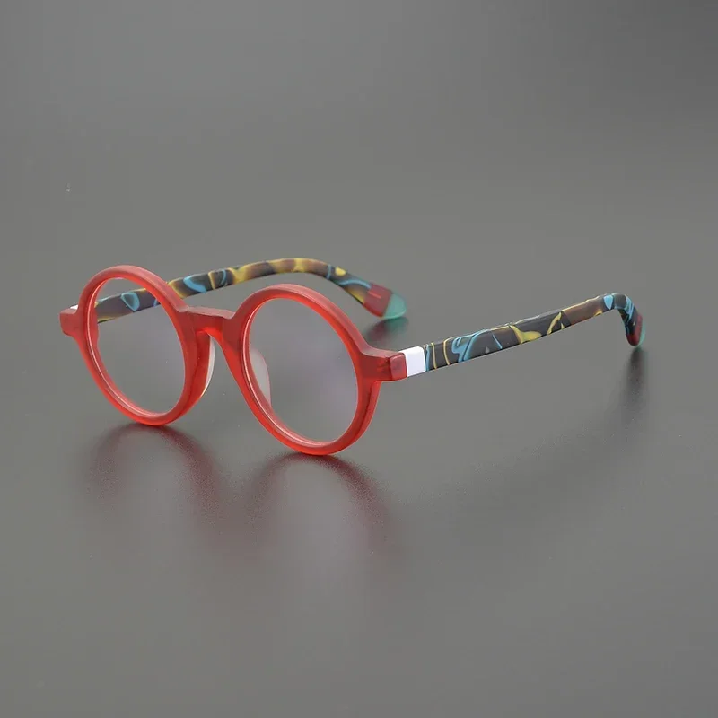 

Модная круглая оправа для очков для женщин ацетатные цветные классические очки с толстыми краями для чтения при высокой близорукости мужские очки по рецепту