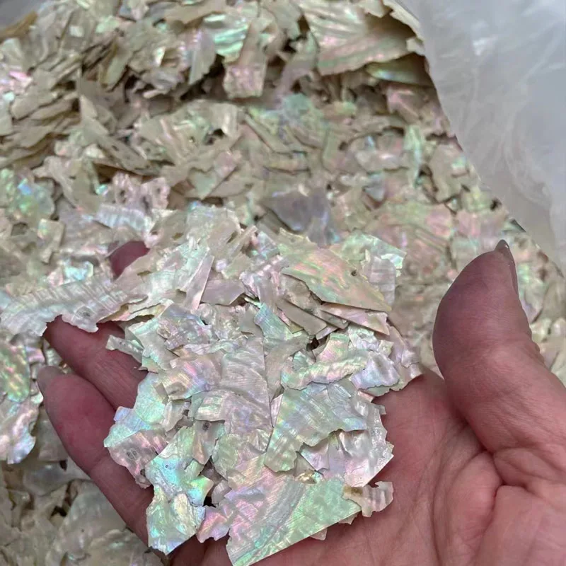 20g/Pack Nail Art Accessories Natural Abalone Shell Design Art Ornaments Irregular Holographic Nail Glitter Slices 3D Decals