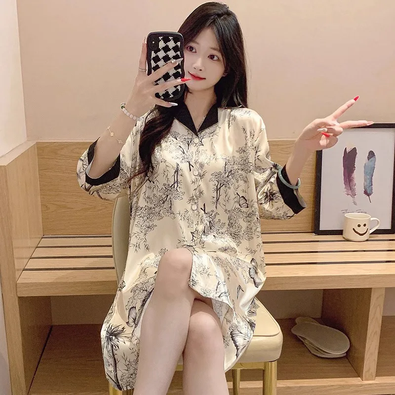 الربيع والصيف المرأة الجديدة الحرير الجليد الحبر ا...