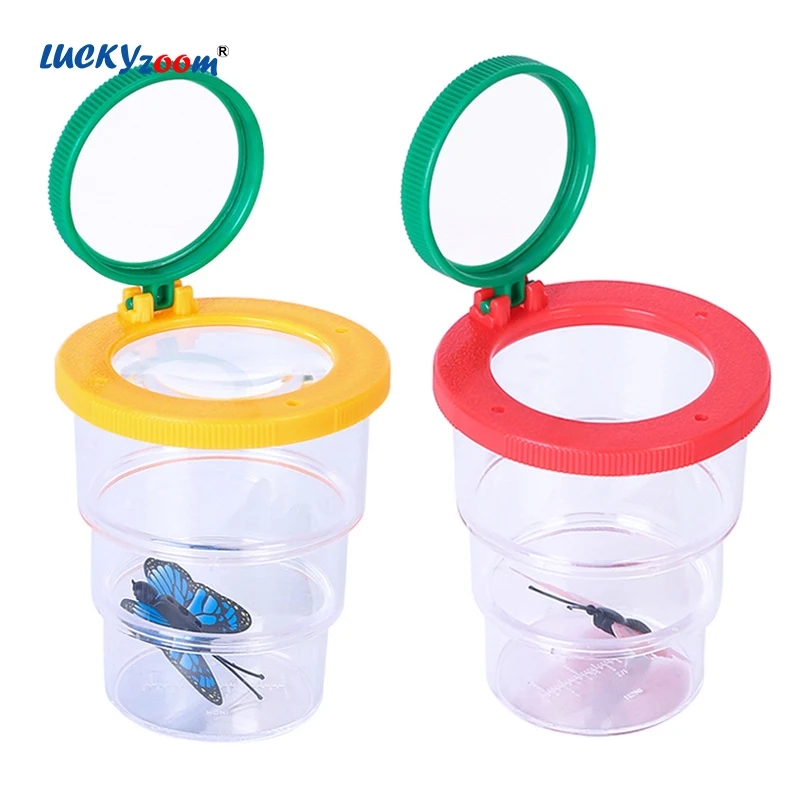 

Dual Lens 5X 8X Kids Mini Insect Magnifier Portable Children Butterfly Observation Magnifying Glass Trifold Students Animal Lupa