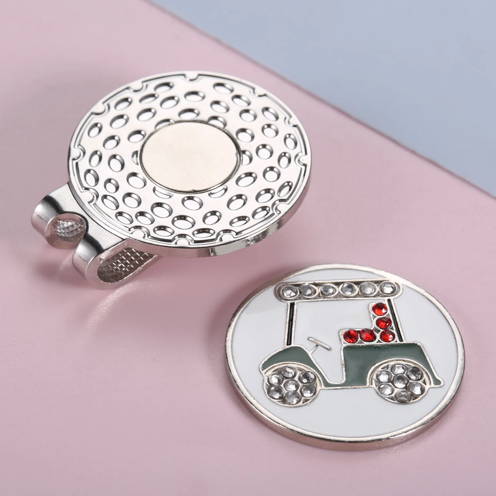 1PC Crystal Diamond Car Patterns Golf Ball Marker with Magnetic Hat Clip Markers Golfers Gift for Men Women Kids Golf Accessorie