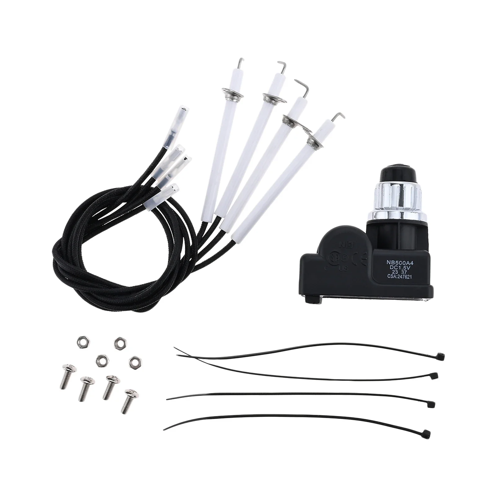 Igniter NB500A4 Tool Part Replacement Fit for M.C BBQ Gas Grill 4 Outlet AA Battery Spark Generator Push Button Ignitor Assembly