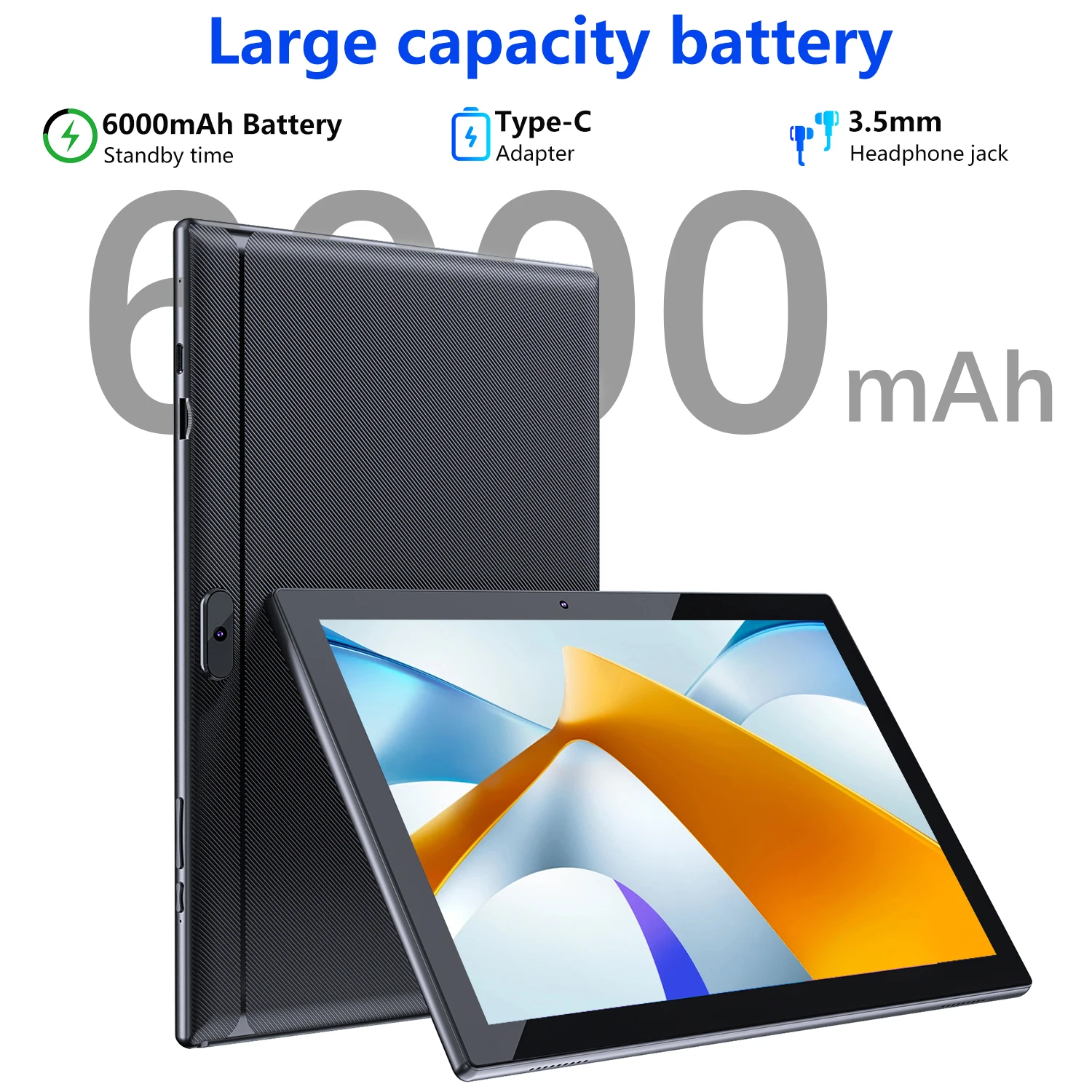 ZZB TABLET Android 15 Tablet 10 Inch, 18GB(6+12 Expand) RAM + 128GB ROM, Octa Core, 5G WiFi, with Keyboard, Mouse, Case 3