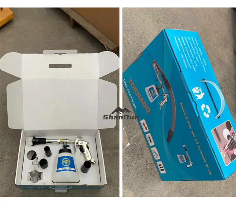High Pressure Car Interior Cleaning Gun Automobile Detailing Cleaning Dry Washing Gun with Brush
