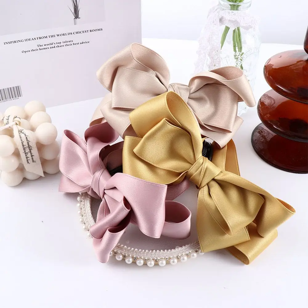 

Elegant Hair Accessories Girls Women Korean Ponytail Holder Vertical Clip Bow Hairpin Banana Clip