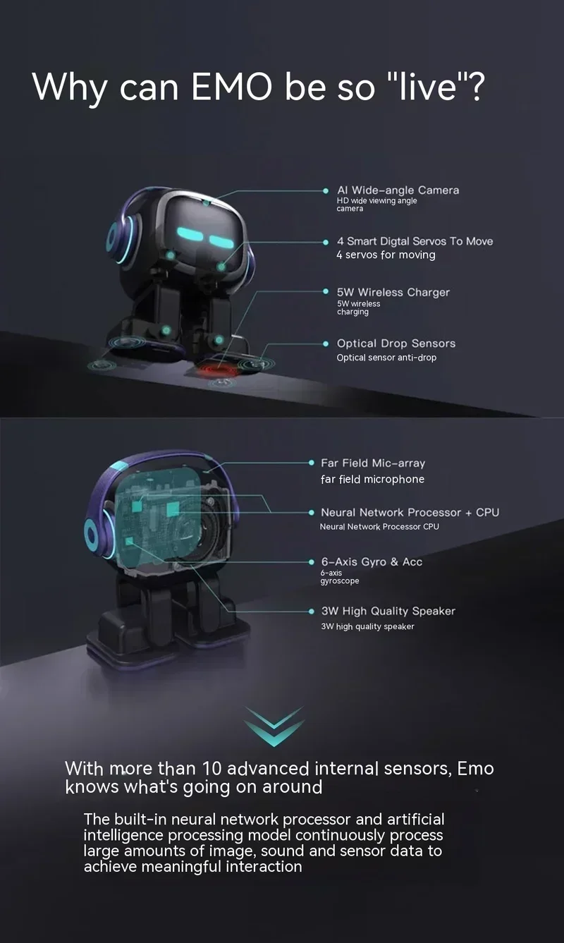 Emo Robot Electronic Pet Robot Inteligente Future Ai Robots Voice Smart Toy Electronics Model Toys Desktop Companion Robot Gift 5