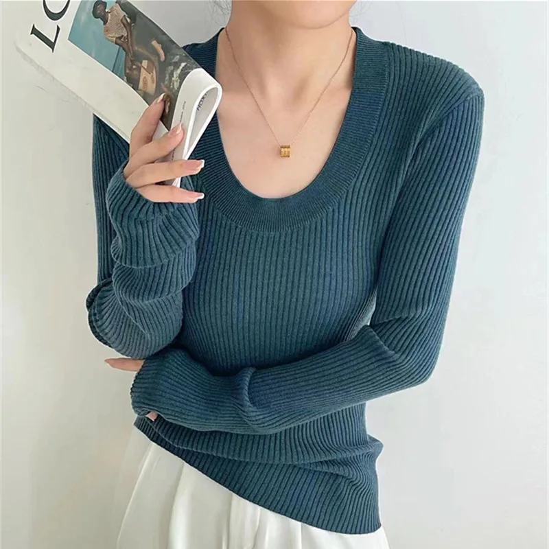 Women Long Sleeve Knitted Sweater Pullover