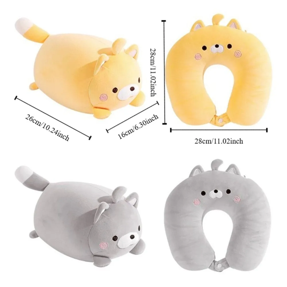 Cartoon Deformable Cat U-shaped Pillow Skin-friendly Soft Travel Pillow 2 in 1 Foam Particle Nap Pillow Business Trip
