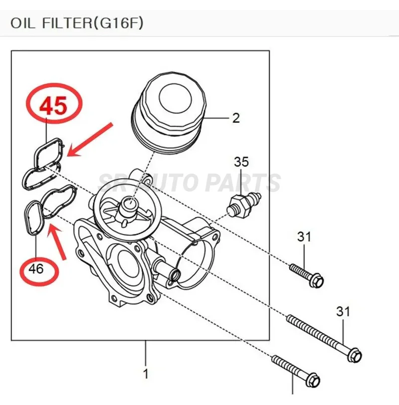 Genuine Coolant & Oil Gasket for Ssangyong TIVOLI 2015~19 G16DF #1731840085+ 1731840080