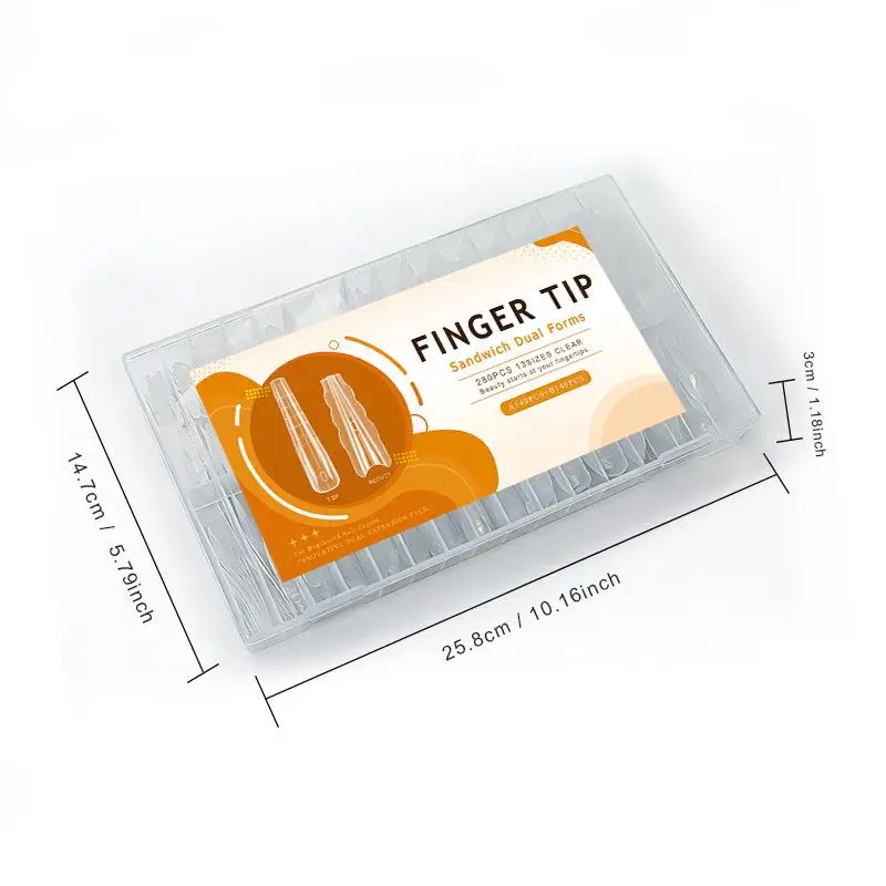 140개 듀얼 폼 연장 네일 퍼펙트 쉐이프 빌더 젤 샌드위치 시스템 네일 아트 매니큐어 키트 재사용 가능 살롱용 투명