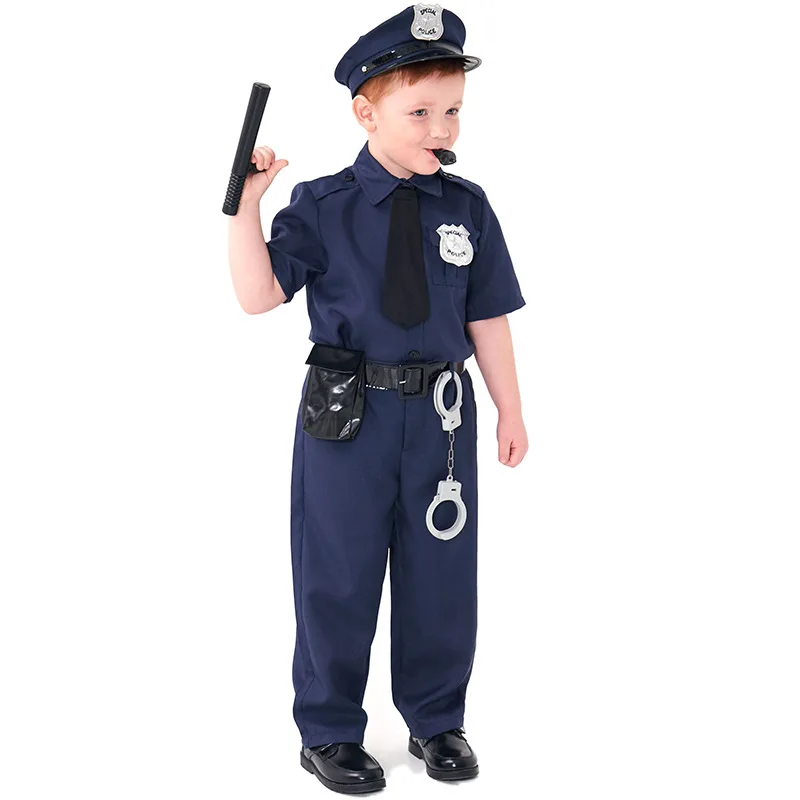 Umorden-Fato de Policial da Polícia para Meninos, Uniforme Azul para Criança, Conjunto Completo de Role Play