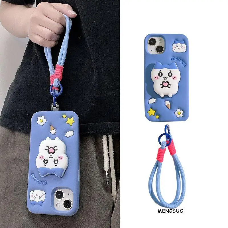 

Kawaii Chikawa полная фотография Искусство Японский мультфильм аниме мягкая подвеска для ремня для пары фотографий Iphone13/1415Pro1112Promax