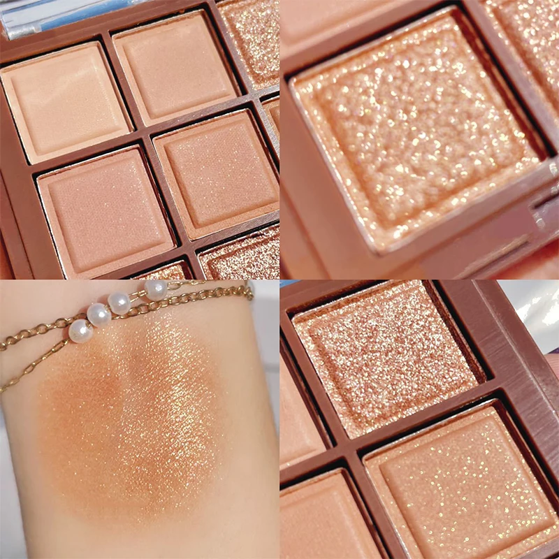 Chocolate Eyeshadow Tray Earth Color Matte Glitter Eyeshadow eye shadow eye shadow plate