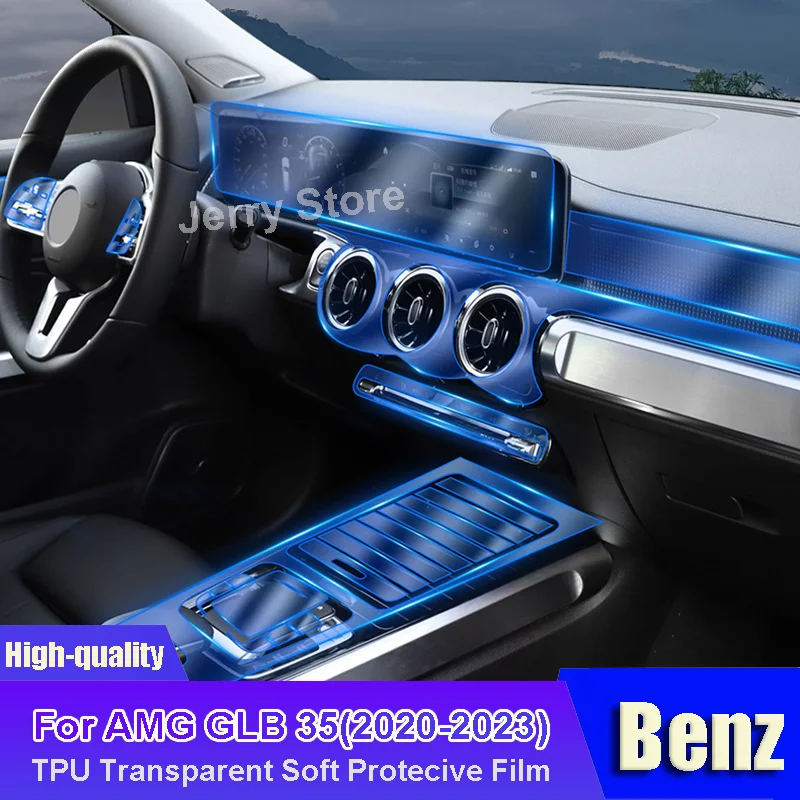 

For Benz AMG GLB 35 (2020-2023) Car Interior Center Console Transparent TPU Film Protective Anti-scratch Car Sticker