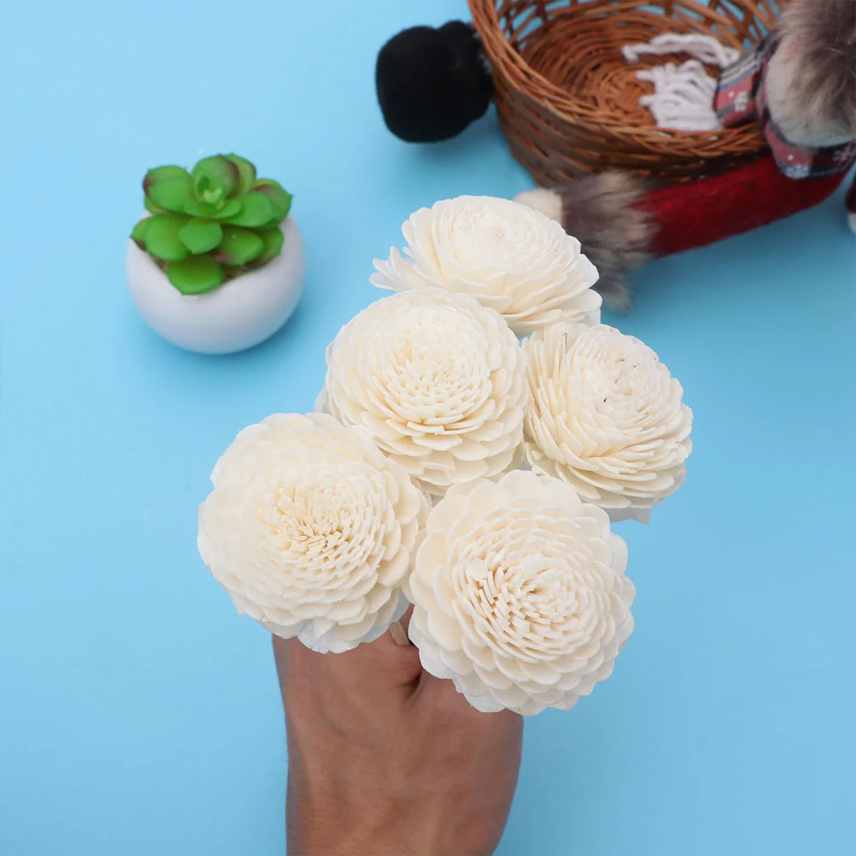 꽃 모양 머리 장식 라탄 스틱, 스트레이트 천연 향기 디퓨저, 아로마 오일 디퓨저, 5 개