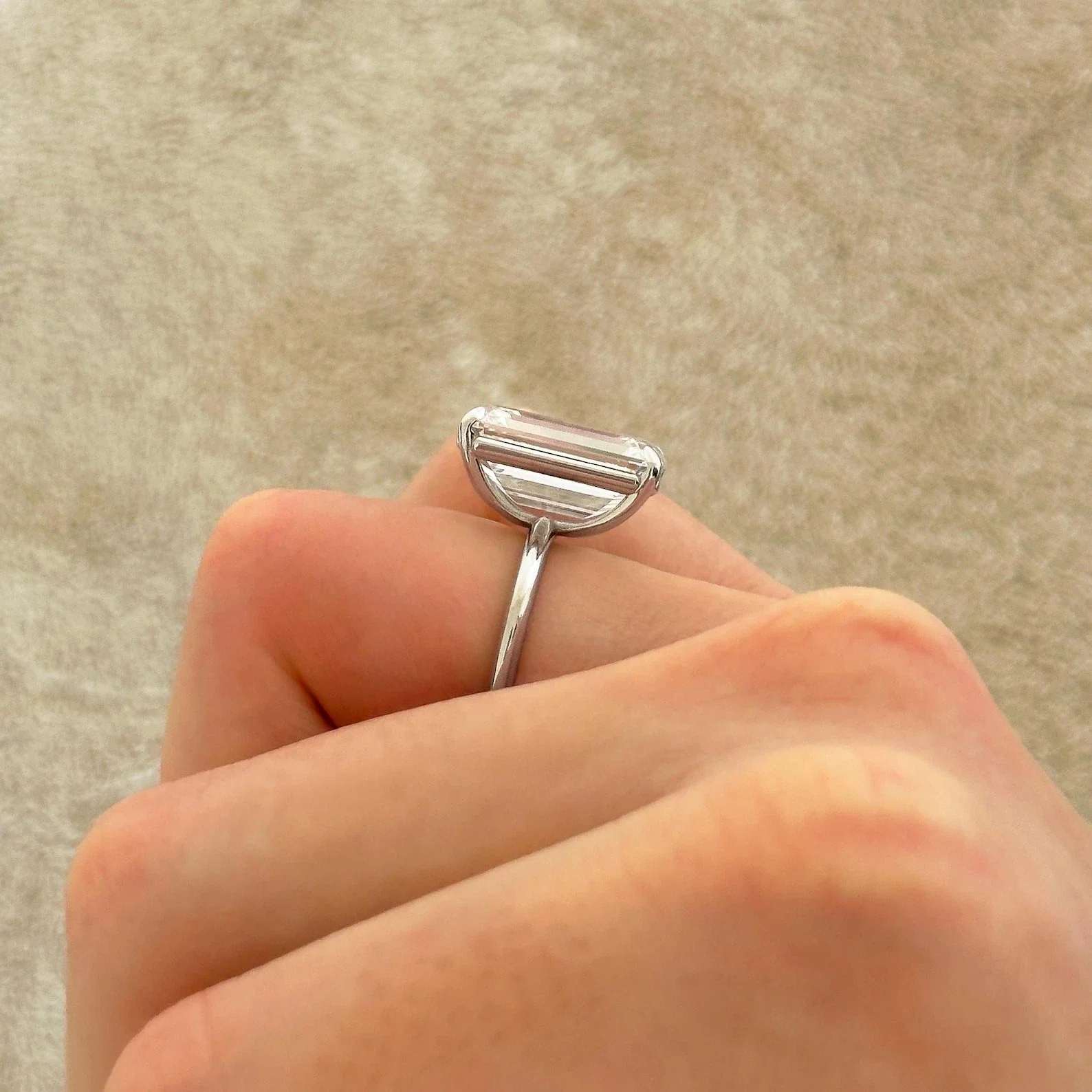 5CT Hauptstein IGI Smaragd VS1 EF Lab Grown Diamant Solitär Ehering Massiver Platin 950 Diamantring für Damen Edlen Schmuck
