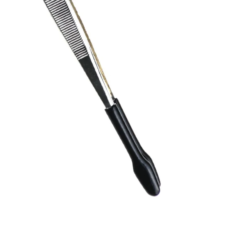 Stainless Steel Tweezers Lightweight Flat Head Rubber Tipped for Stamp Coin Jewelry Lab Hobby Crafts M4YD precision tweezers tweezer tool