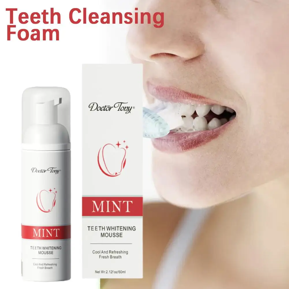 

1PC Teeth Cleansing Foam Stain Removal Toothpaste Oral Teeth Toothpaste Mousse Improve Hygiene Yellow Whitening 60ml X9P7