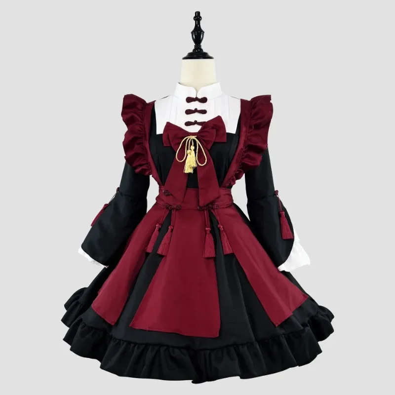 Gothic Maid Devil Cosplay Costumes Women Plus Size Halloween Sweet Lolita Cat Girl Bunny Party Princess Dress Sissy Waitress New