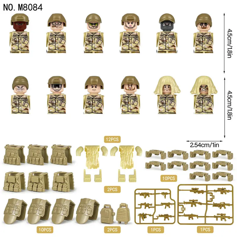 

Desert Specia Force Soldiers SWAT Gun Weapon Figure Blocks Bricks Classic Arms action minifigures Building Kits Education Toys