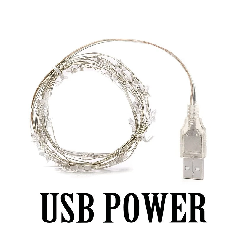 thumbnail image 1 of 2m/4m/5m Christmas STARS Fairy Lights for Bedroom String Battery Powered Adapter Lights Garland Wedding Party Decoration Holiday, 1 of 5