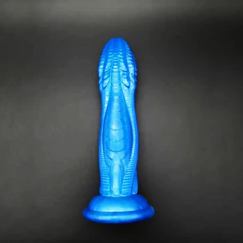 Kiss of Dragon Blue Penis Pearlescent Powerful Orgasm Erotic Tools Bat with Suction Cup Anal Sex Toy Advanced Players Huge Dildo 5