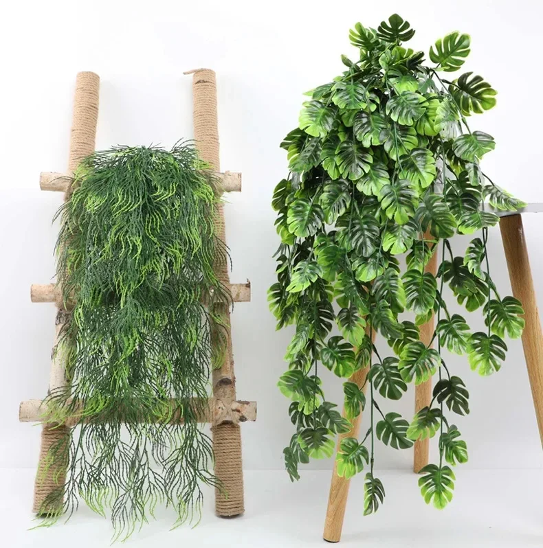 90 cm Perser Farn Blätter Ranken Home Room Decor Hängende Künstliche Pflanze Kunststoff Blatt Gras Hochzeit Party Wand Balkon Dekoration – Detail 2