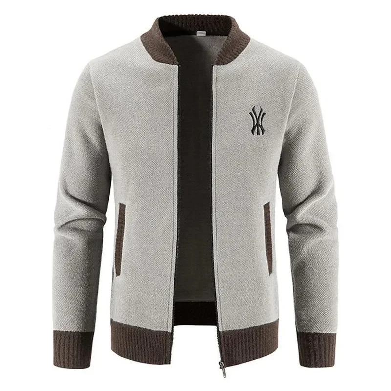 

Winter Thick Knitted Sweater Coat Men Cardigan Fleece Full Zip Sweatercoats high quality luxury brand Clothing