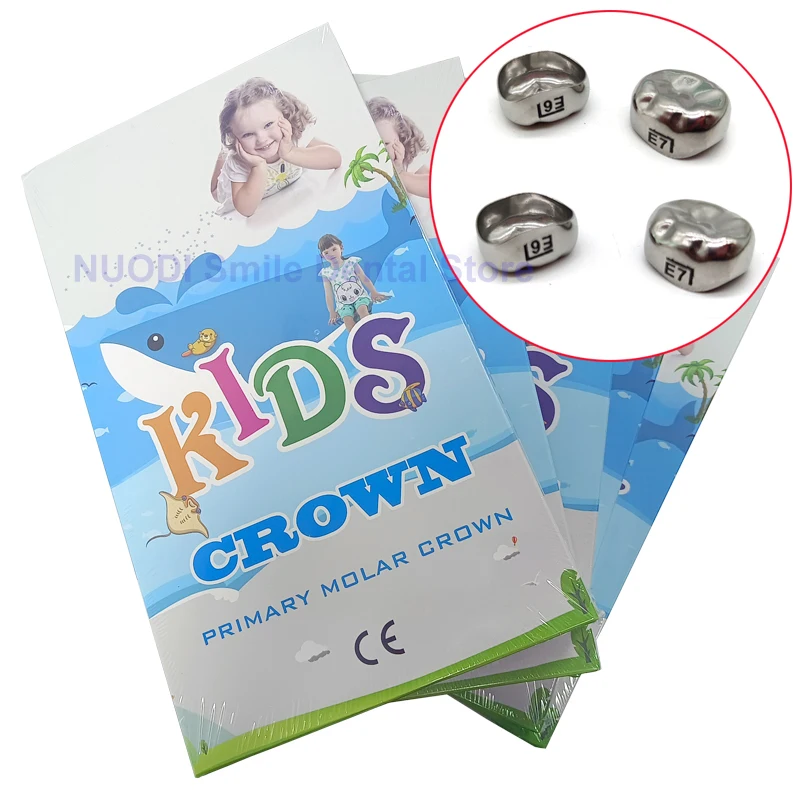 

48PCS/96PCS Dental Kids Crowns Primary Molar Teeth Crown Stainless Steel Orthodontic Deciduous Crown Preformed Temporary Crown