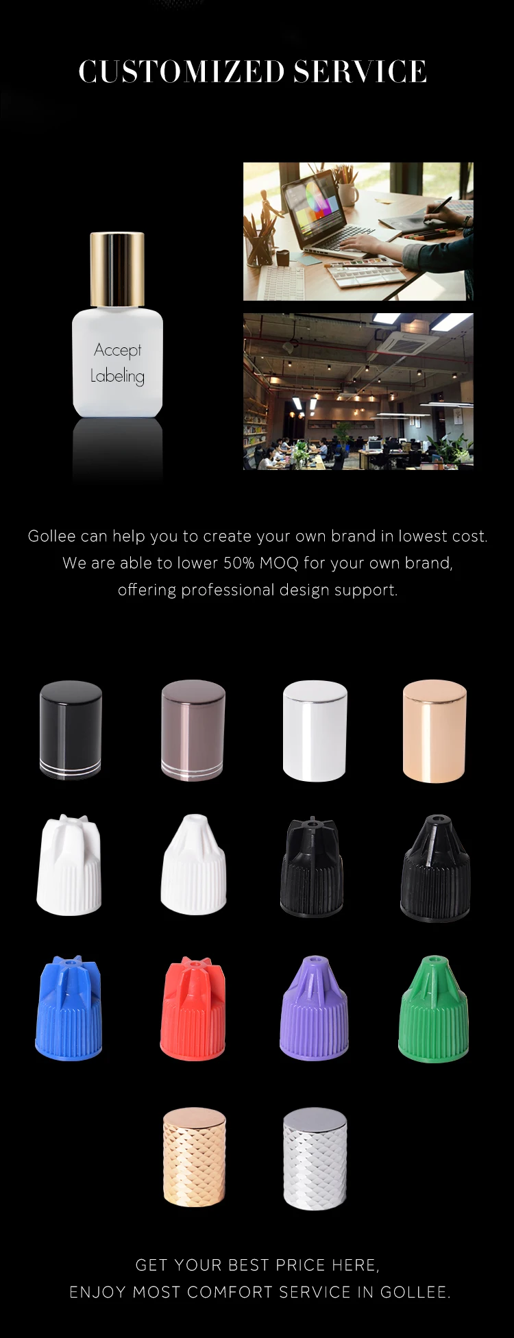 Gollee Wimpernkleber 0,5s Schnelltrocknender Wimpernkleber für Salon-Künstler 6-8 Wochen Haltbarer Wimpernverlängerungskleber Professionelles Wimpern-Make-up – Detail 6