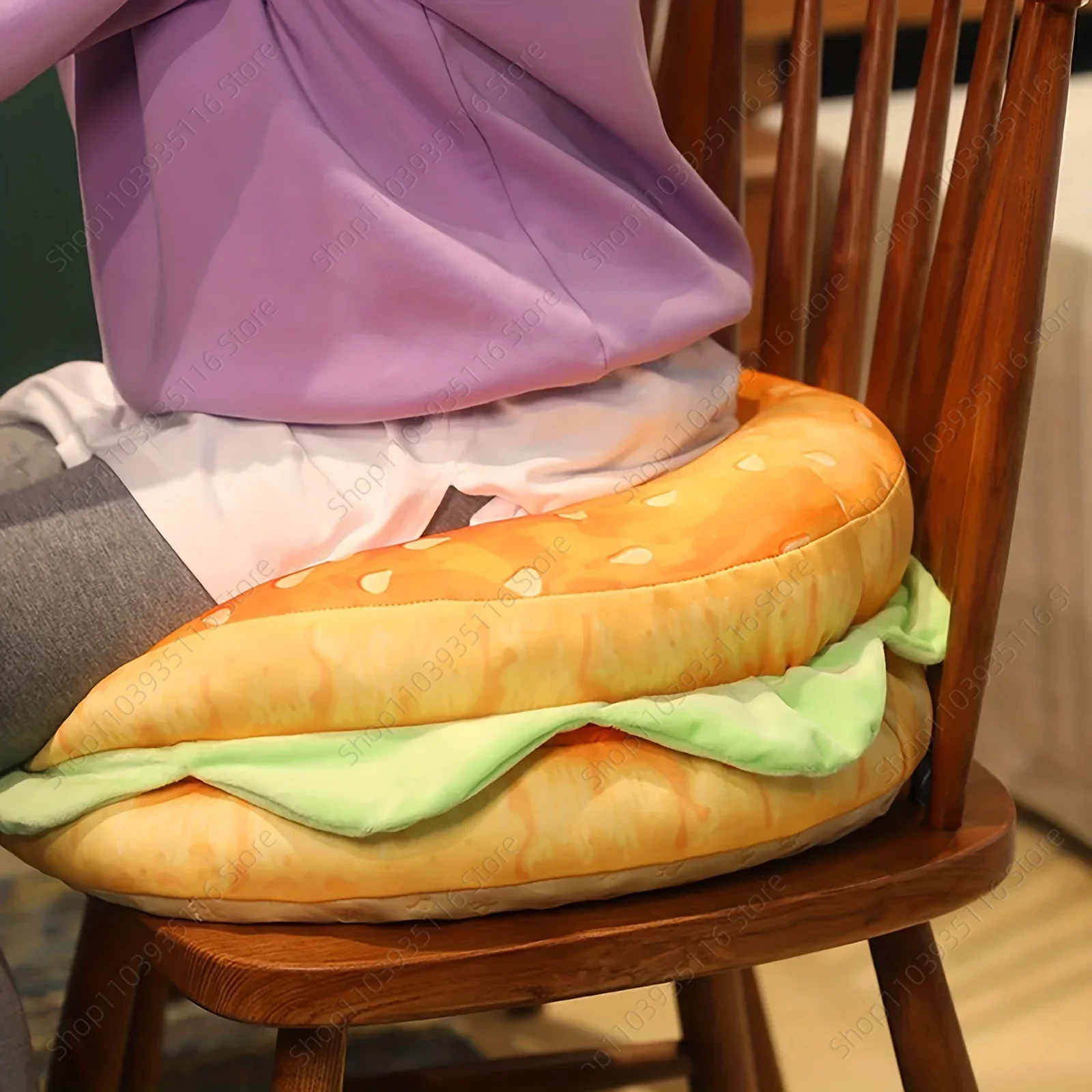 Office Chair Pad Realistic Burger Pillow Cushion-Fun Prank Gift Cheeseburger Pillow Hamburger Plushie Pillow Toys Gift 5