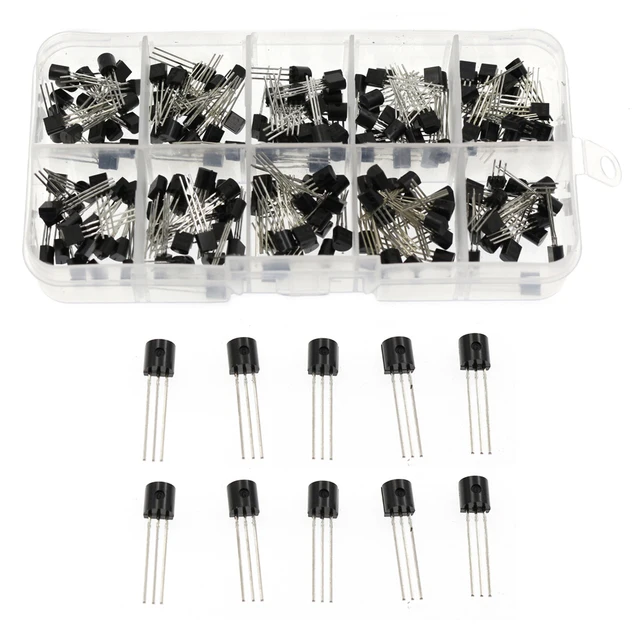Kit Transistor Di Potenza 200 Pezzi - 10 Modelli Con Scatola Portaoggetti | BC337, 2N2222, S8050... - Foto 2