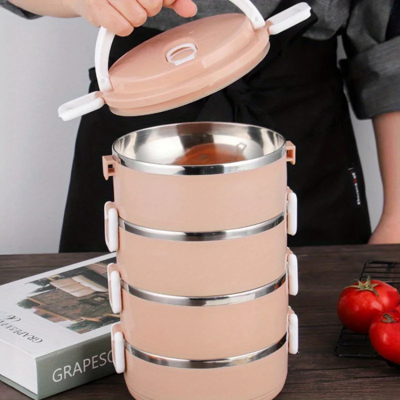 1/2/3/4Layer Portable Stainless Steel Thermal Lunch Box Multi-Purpose Microwave Bento Box With Lids Leakproof Food Container Box