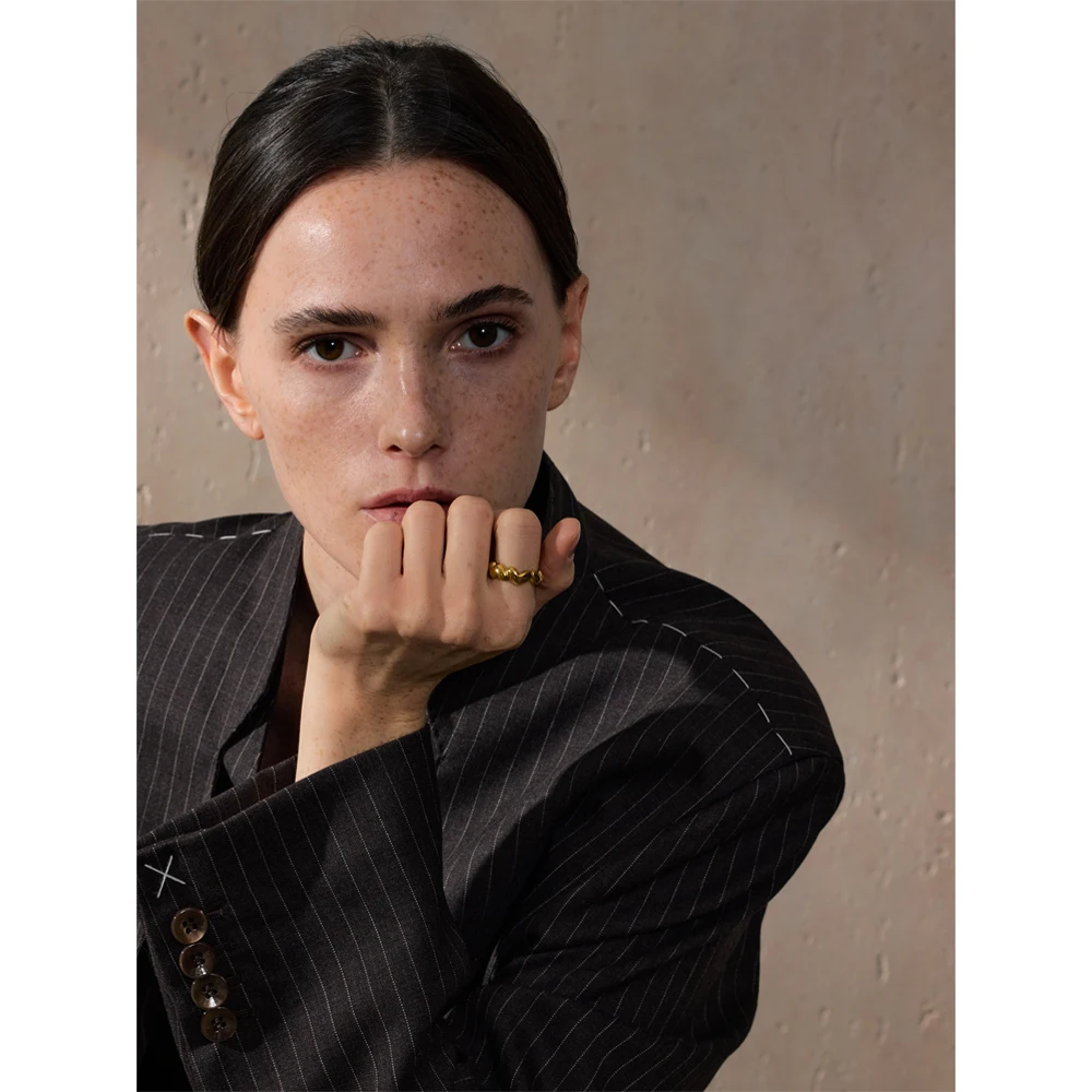 Yhpup Jewelry Ring Gold Silver Color Stainless Steel Popular Fashion for Women