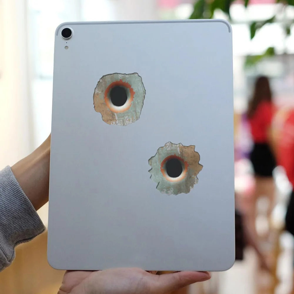 Motorcycle stickers 6pcs Rusty bullet hole waterproof motorbike fairing fuel tank DIY car window body durable vinyl decals