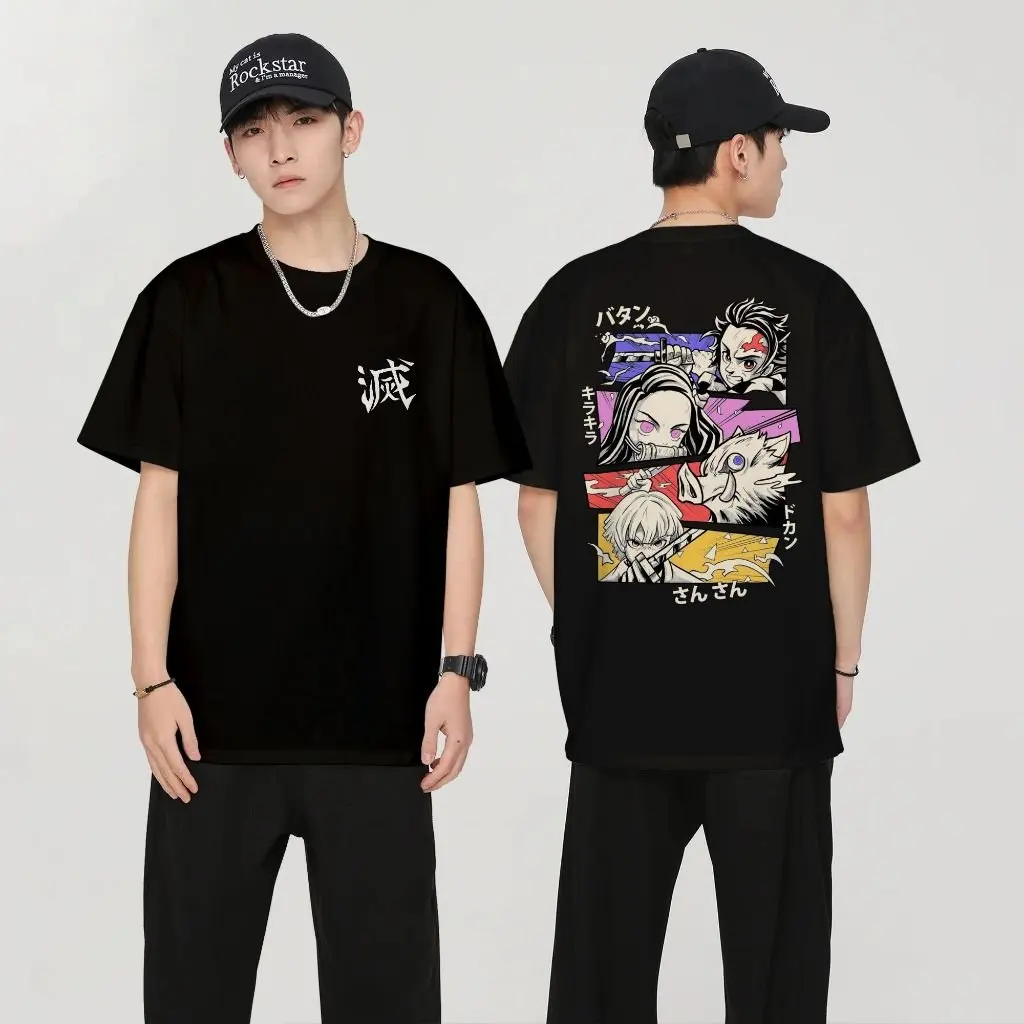 Unisex Oversized Casual Anime Demon Slayer Graphic T-Shirts 2025