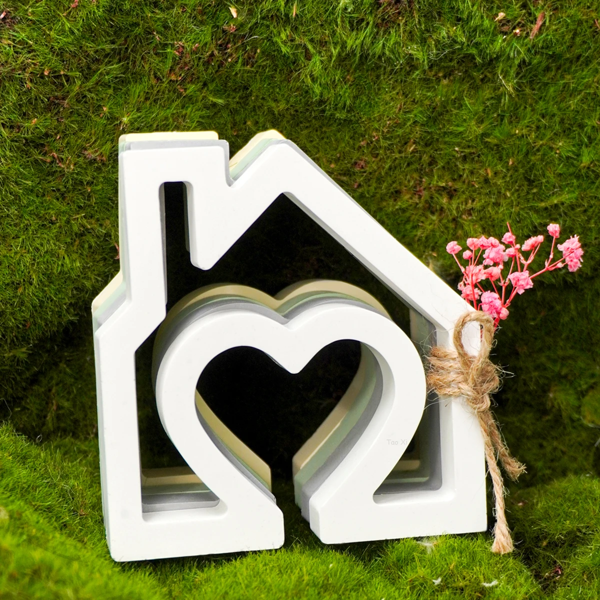 DIY Heart House Candlestick Silicone Mold Houses Ornament Making Mould Plaster Resin Candle Holder Crafts Casting Molds Home Dec silicone mold