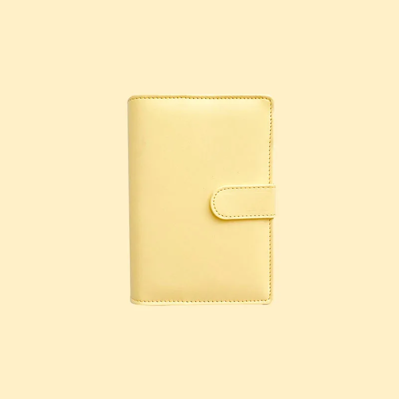 A5 PU Leather 6-Ring Binder Notebook | Lychee Pattern Refillable Journal With Dividers & Stickers
