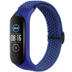 Braided Elastic Adjustable Watchband Replacement Bracelet for Xiaomi Mi Band 6 (Blue)